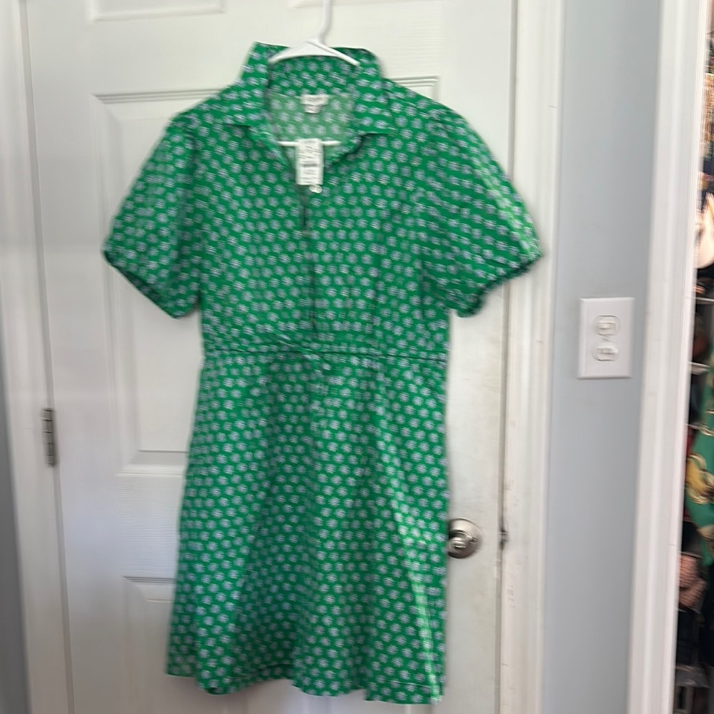J. Crew Green Patterned Dress